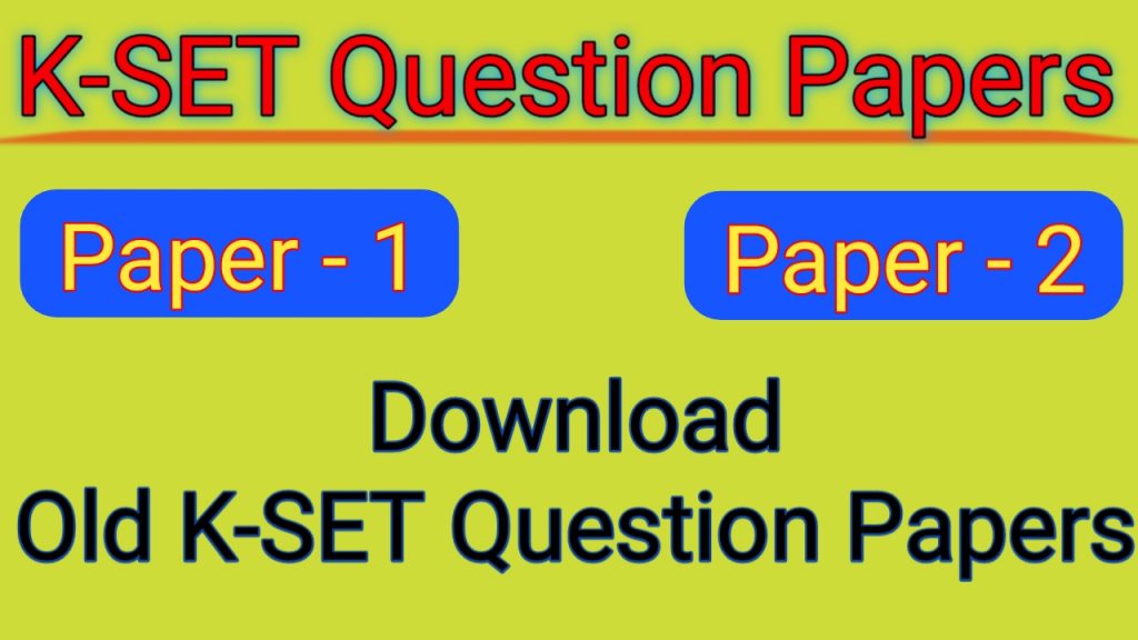 Kset question Papers