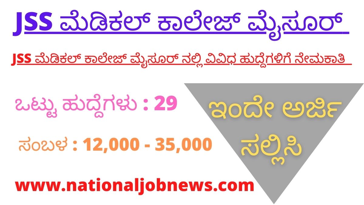 jss medical college recruitment 2021