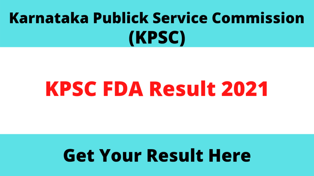 KPSC FDA Result 2021