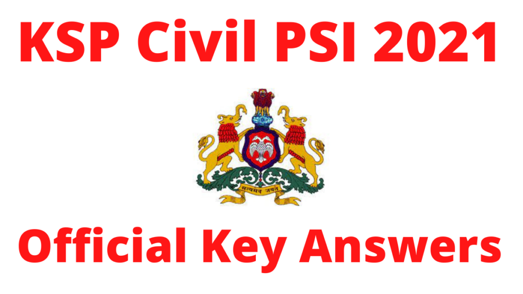 KSP Civil PSI 2021 Key Answers