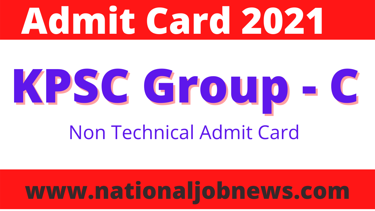 KPSC Group C Non Technical Admit Card